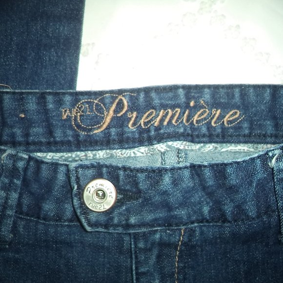 PREMIERE RUE 21 JEANS STRAIGHT FLAP POCKETS DARK WASH BLUE-WOMENS SIZE 11/12 - Picture 3 of 5